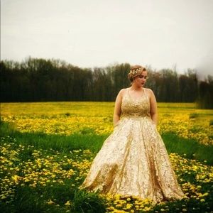 Gold Sparkly Prom Dress